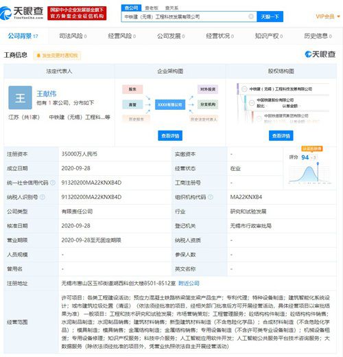 中國(guó)鐵建在無(wú)錫成立人工智能應(yīng)用軟件開發(fā)新公司